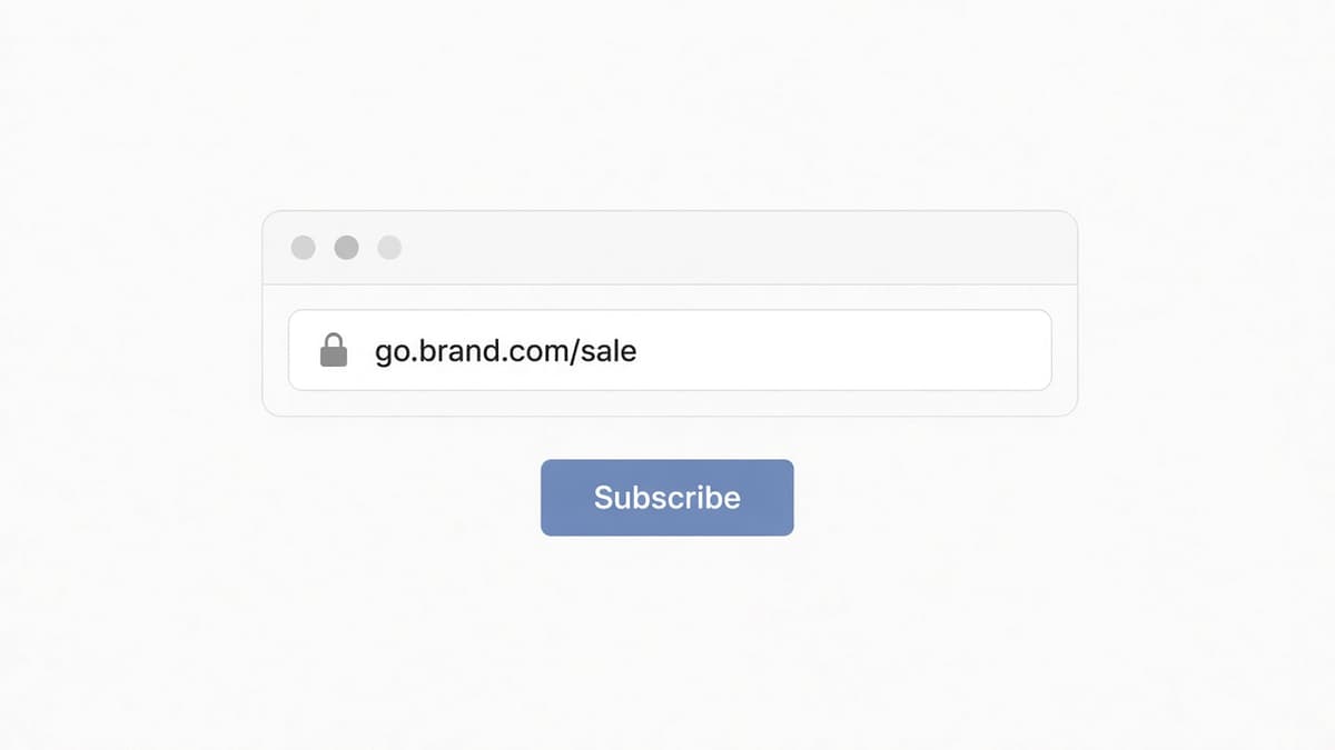 Browser address bar showing a short branded link